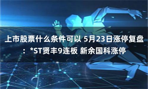 上市股票什么条件可以 5月23日涨停复盘：*ST贤丰9连板 新余国科涨停